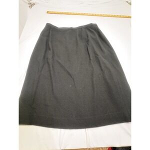 Kasper & Company ASL Skirt Womens 16 Wool Black Lined Minimalist Career Classic